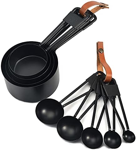Black Stainless Steel Measuring Cups and Spoons Set