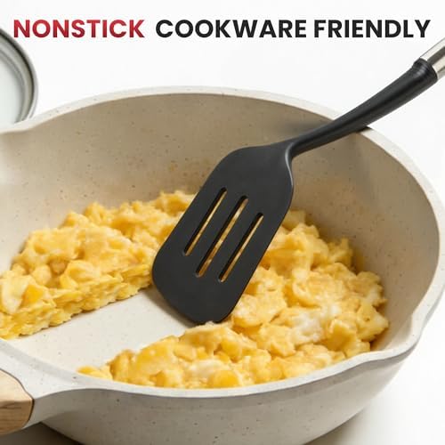 12PCS Silicone Kitchen Utensil Set, Stainless Steel Handled Cooking Tools