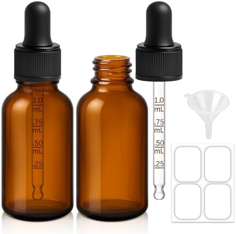 2 Pack Amber Dropper Bottle 1 oz