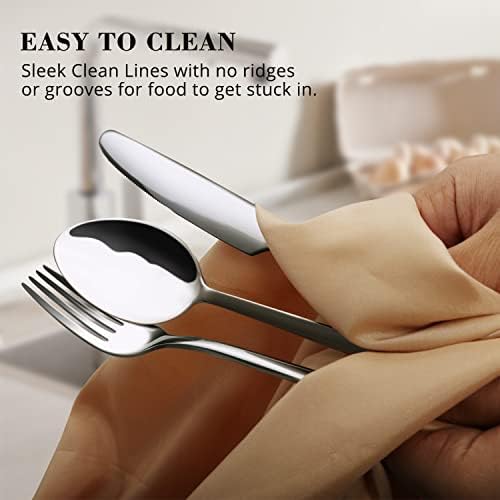 KINGSTONE 30 Pieces Silverware Set, Flatware Cutlery Set