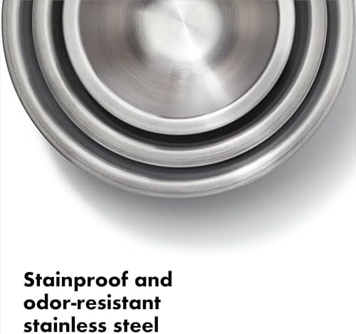 OXO Good Grips 3-Piece Stainless Steel Mixing Bowl Set