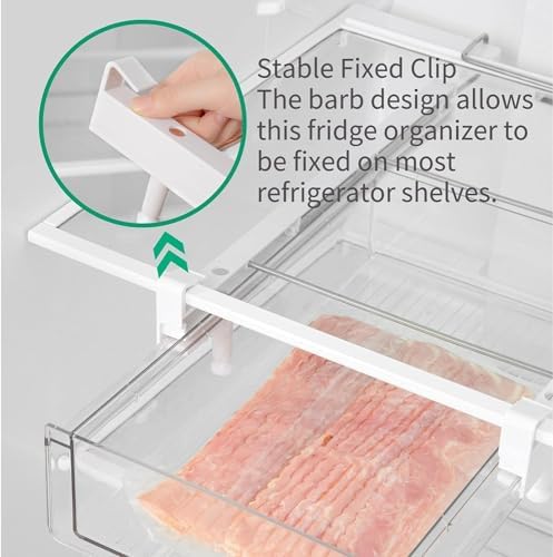 Large Fridge Drawer Organizer 14in-20in Upgradation Refrigerator Undershelf