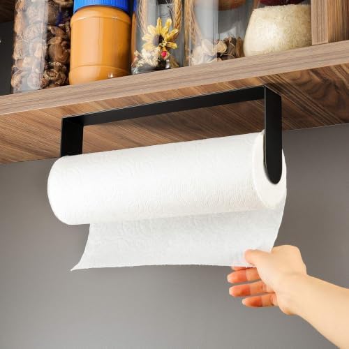 ZUNTO Black Paper Towel Holder, Self Adhesive,