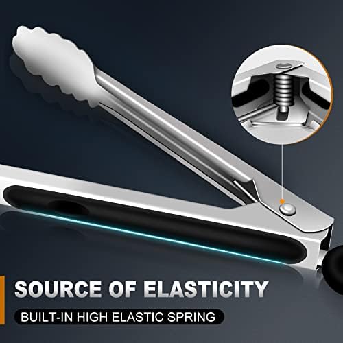 Eddeas Grill Tongs, 17 Inch Extra Long BBQ Tongs, Heat Resistant 600 Degrees