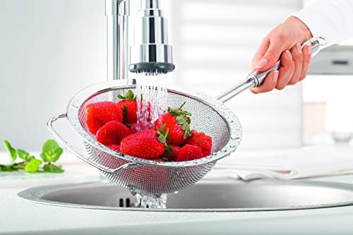 Rösle Stainless Steel Round Handle Kitchen Strainer, Coarse Mesh