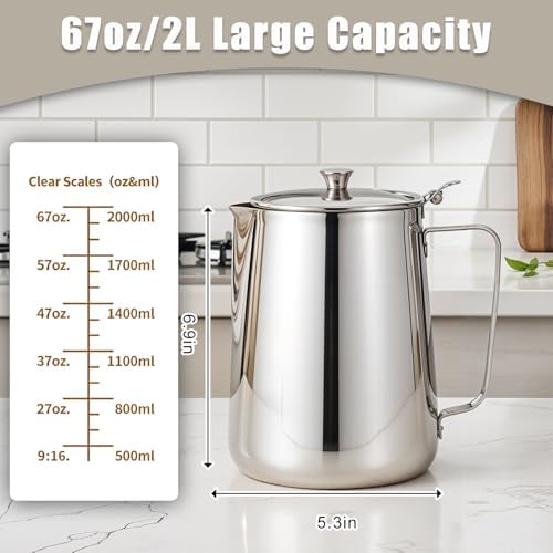 67 oz 304 Stainless Steel Pitcher