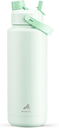 40 oz Insulated Water Bottle with 2-in-1 Straw and Spout Lid, Keep Cold 24H, Leak-Proof, BPA-Free, Double Wall Stainless Steel Water Bottle for Sports, Gym, Travel, and School (Mint)