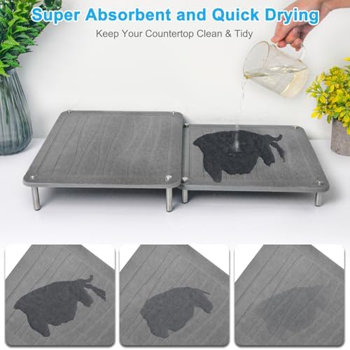 3Pcs Nesting Stone Drying Mat for Kitchen Counter, Quick Drying Stone Dish