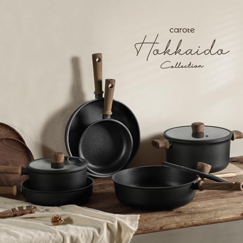 CAROTE 24pcs Nonstick Cookware Sets, Pots and Pans Set