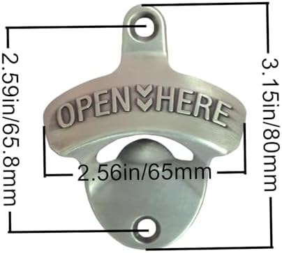 Antique Silver Wall Mount Bottle Cap Opener Stainless, Vintage Beer Opener Post