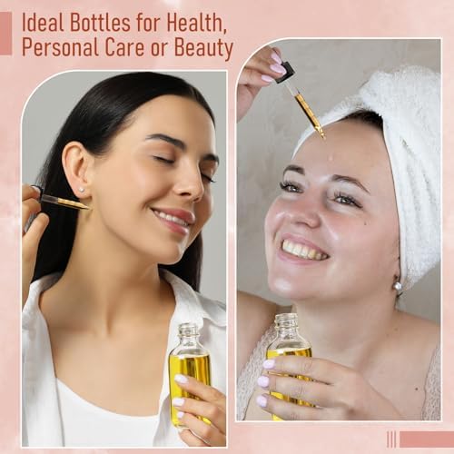 4 Pack 4oz Glass Dropper Bottles - 120ml Clear Tincture Bottles with Calibrated