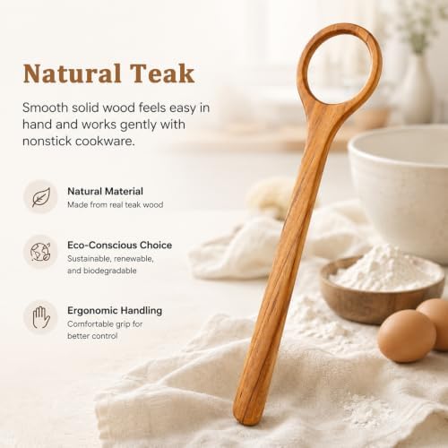 13 Inches Wooden Danish Dough Whisk, Traditional Dutch Whisk