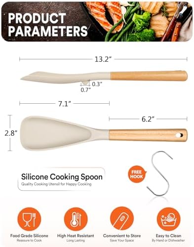Badiano Silicone Cooking Spoon for Nonstick Cookware