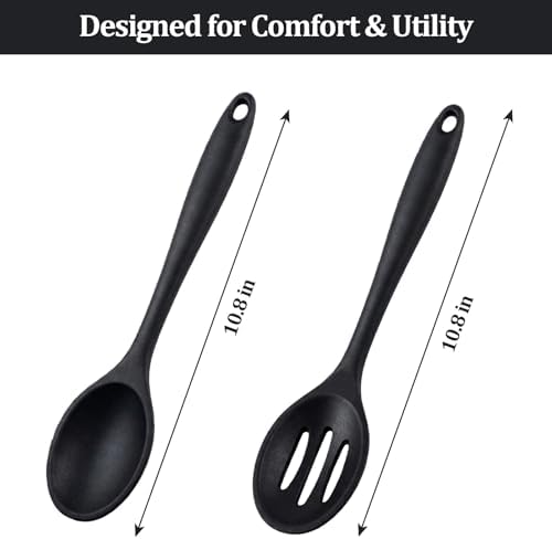 4 Pack Silicone Cooking Spoons, Silicone Spoons