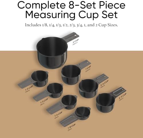 Color Up Measuring Cup Set, 8 Piece – Includes 2 Cup, Stainless Steel, Accurate