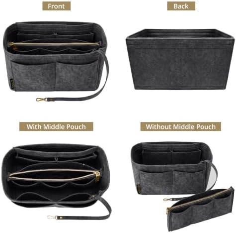 OPPOSHE Purse Organizer Insert for Handbags, Softened Felt Bag Insert Organizer