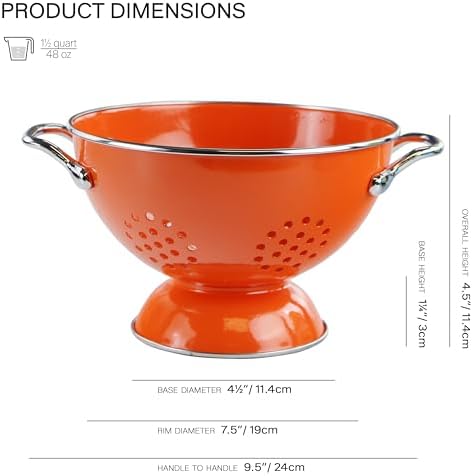 Reston Lloyd, 1.5 Quart Powder Coated Steel Kitchen Strainer Basket