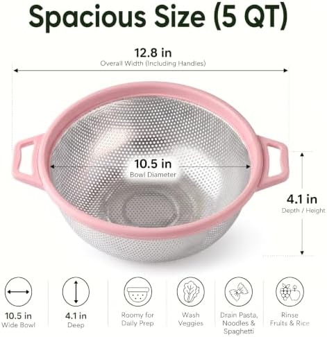 HiramWare Stainless Steel Colander