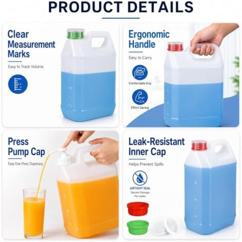 2 Pack 1 Gallon Graduated Jugs