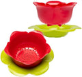 bzyoo 4 PC Drain & Serve Berry Rose Shape Bowl Set Colander w/Saucer Plate