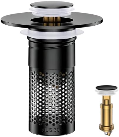 Bathroom Sink Drain Strainer, Universal Pop-Up Sink Stopper Hair Catcher