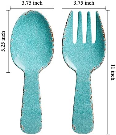 UPware Crackle Melamine Salad Servers, Serving Utensil Set, Includes Serving