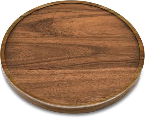 9" Acacia Wood Lazy Susan Organizer Kitchen Turntable