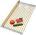 Golden Roll-UP Dish Drying Rack-Large Stainless Steel Dish Drainer Over The Sink