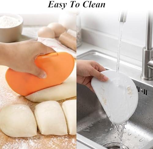3 Pcs Bowl Dough Scraper, Silicone Dough Scraper