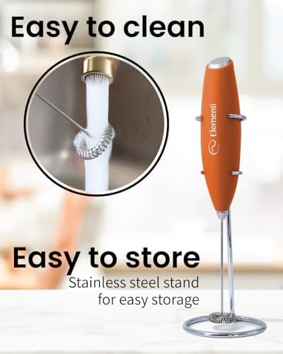 Elementi Portable Milk Frother & Stand – Compact Mixer