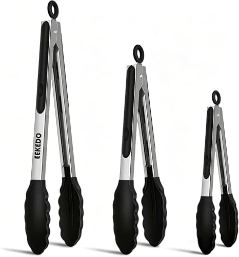 Kitchen Tongs with Silicone Tips, Tongs