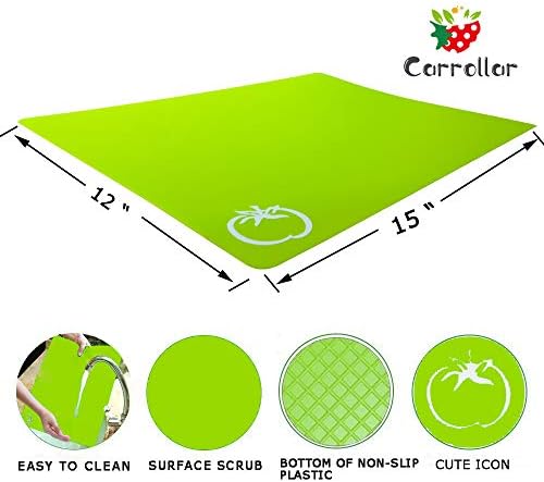 8pcs Flexible Plastic Cutting Board Mats, 2 Pack Colored Mats