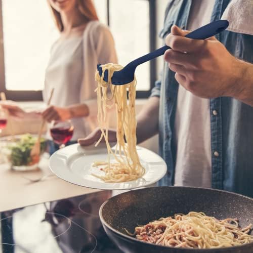 GIR 13-Inch Premium Silicone Spaghetti & Pasta Spoon – Black