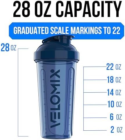 VELOMIX 2 Pack 28oz Protein Shaker Bottle