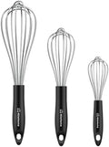 NileHome Whisk Set 8" 10" 12" Kitchen Whisk