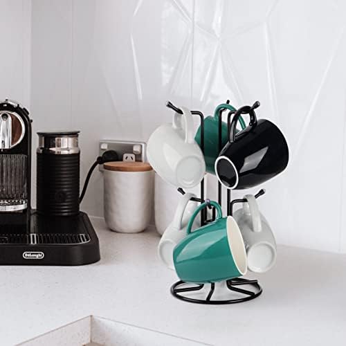 HULISEN Mug Tree for Large Cups, 6 Hook Countertop Coffee Mug Holder