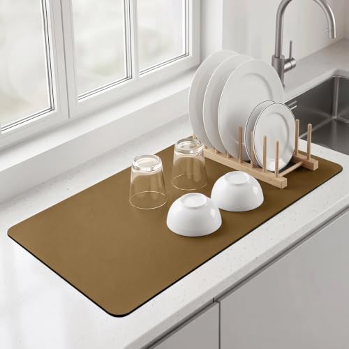 PoYang 31.5x17 Inch Coffee Mat, Extra Large Dish Drying Mat