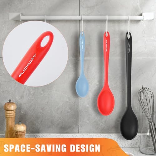 3 Pcs Silicone Spoons Set of 7.9 10.6 14.2 inch