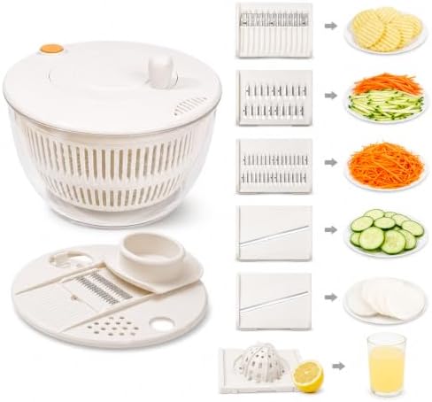 5-Blade Salad Spinner, Mandoline Vegetable Slicer and Juicer