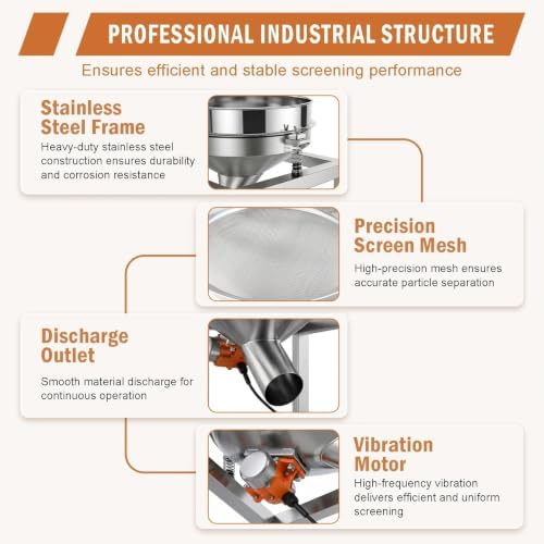 Sidasu 19.6“Automatic Vibrating Sifter Machine, 40/100 Mesh