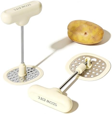 Foldable Potato Masher, Folding Stainless Steel Head, Stores Flat, Space Saving