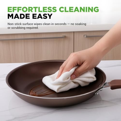 NutriChef 14-Piece Nonstick Brown Cookware Set