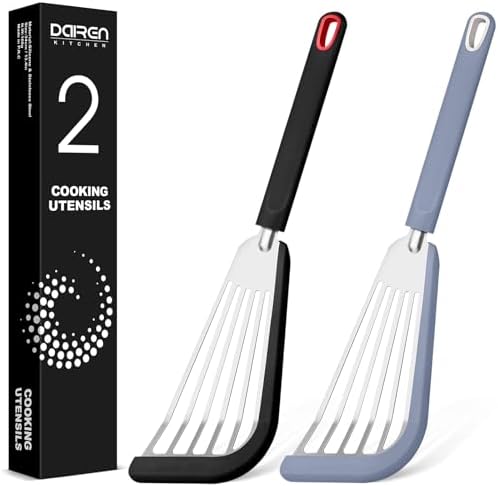 Fish Spatula Turner, Thin Slotted, Stainless Steel