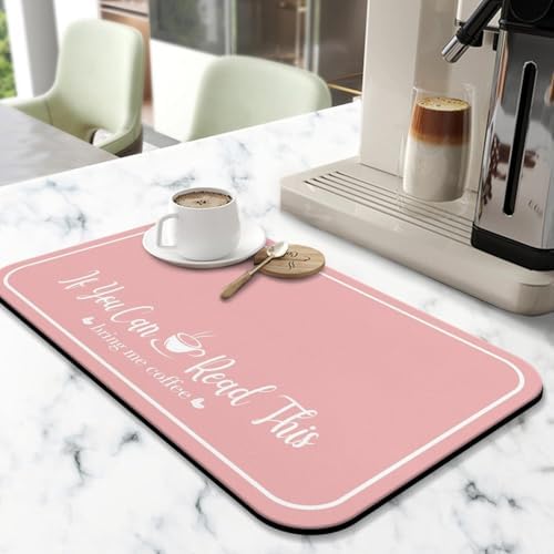 Coffee Bar Mat for Countertops 31.5inx17in, Absorbent Hide Stain Anti-Slip Cafe