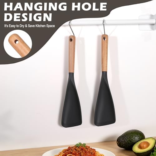Cooking Spoon for Nonstick Cookwares, Wood Handle Spoon for Stirring
