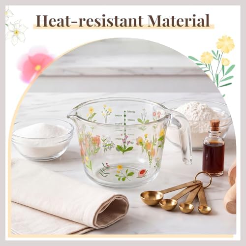 17 oz Flower Glass Measuring Cup