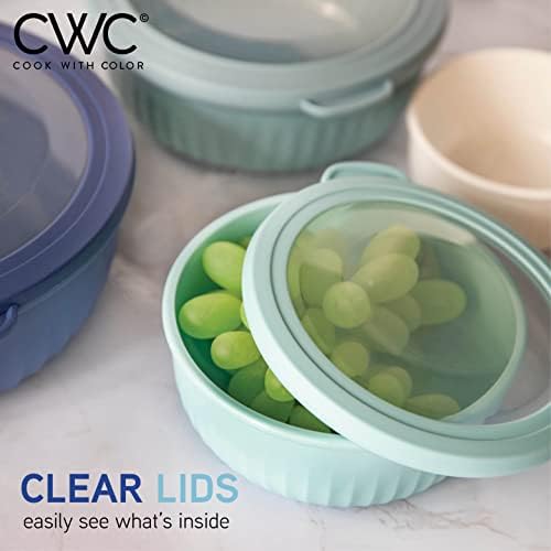 COOK WITH COLOR Prep Bowls with Lids- Wide and Deep Nesting Plastic Small