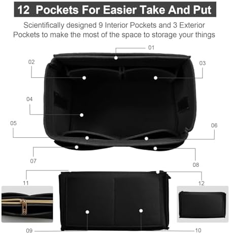OMYSTYLE Purse Organizer Insert, Felt Tote Bag Organizer Insert