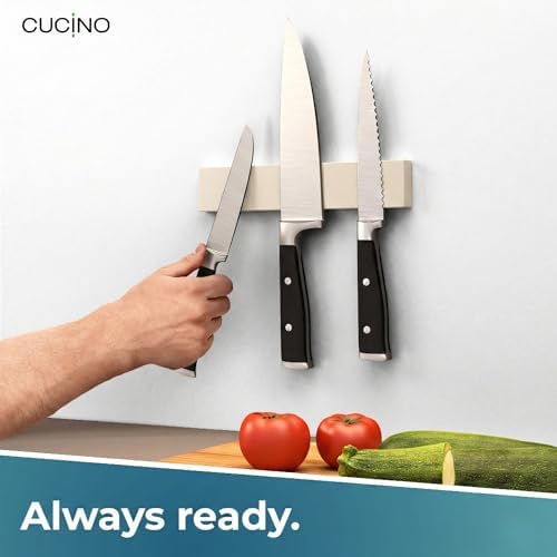 Magnetic Knife Holder for wall, includes self-adhesive tape, extra strong for