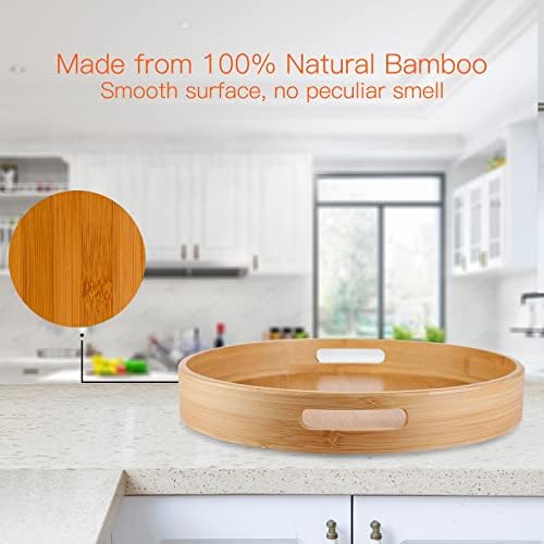 Lazy Susan Organizer 14 inch, Bamboo Lazy Susan